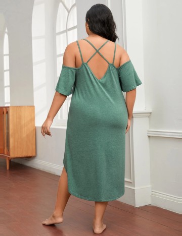 Rochie De Noapte Shein Curve+, verde