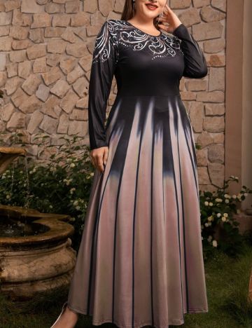 Rochie maxi Shein Curve+, mix culori