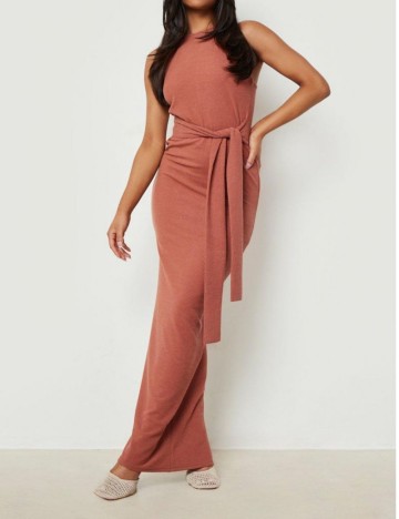 Rochie maxi Boohoo, cărămiziu