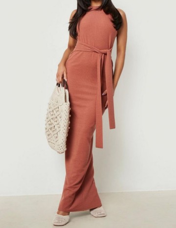 Rochie maxi Boohoo, cărămiziu