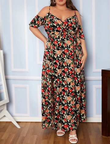 Rochie maxi Shein Curve+, mix culori
