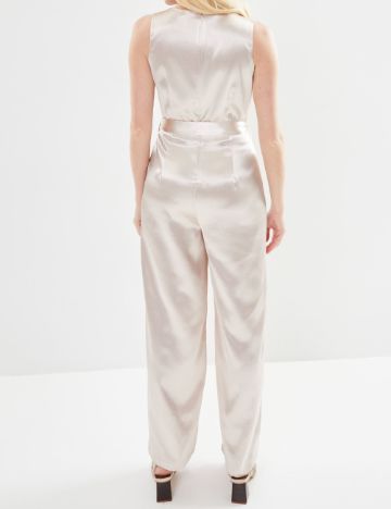 Salopetă lungă Vero Moda, crem