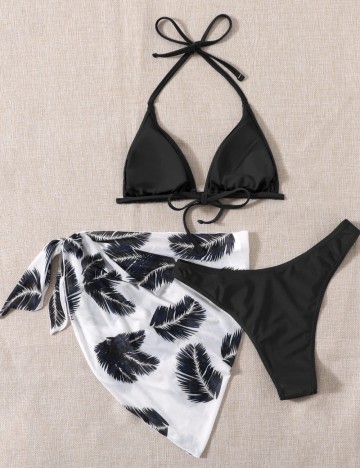 Set costum de baie și fustă Shein, mix culori