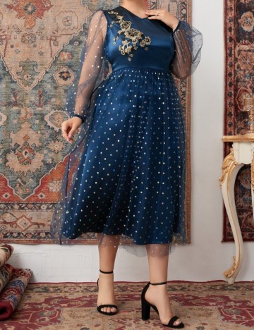 Rochie midi Shein Curve+, albastru