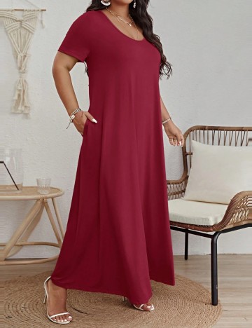 Rochie maxi Shein Curve+, vișiniu