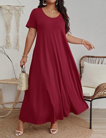 Rochie maxi Shein Curve+, vișiniu