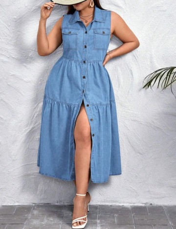 Rochie de blugi Shein Curve+, albastru