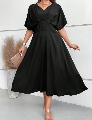Rochie midi Shein Curve+, negru