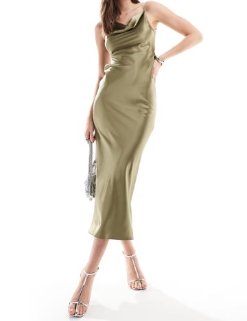 Rochie midi Miss Selfridge, kaki