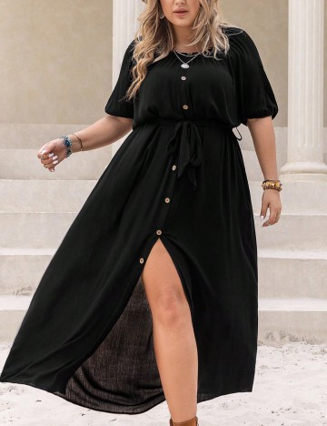 Rochie maxi Shein Curve+, negru