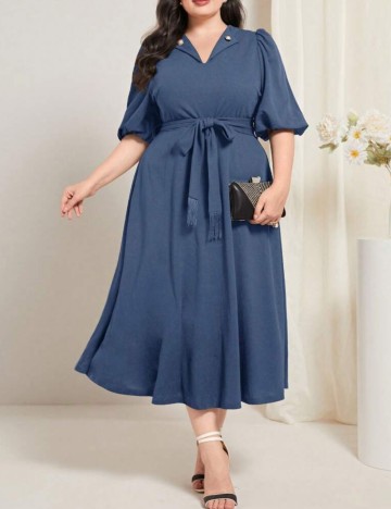 Rochie Shein Curve+, albastru