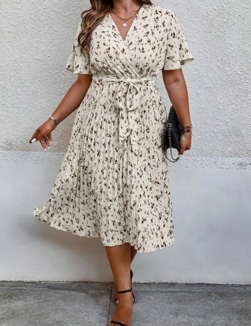 Rochie midi Shein Curve+, bej
