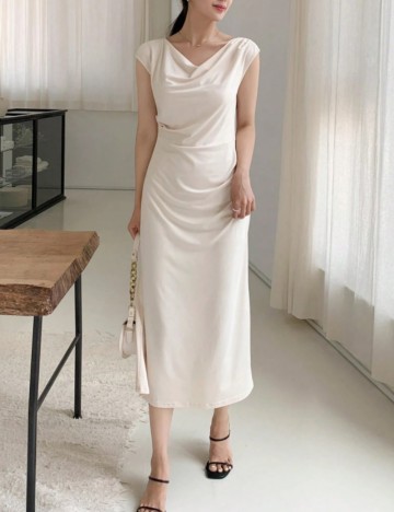 Rochie midi Shein, crem