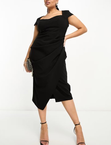 Rochie midi ASOS, negru