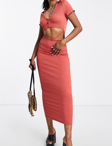 Rochie midi ASOS, roz