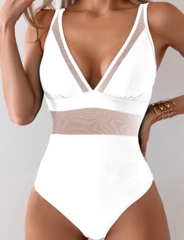 Costum de baie întreg Shein, alb