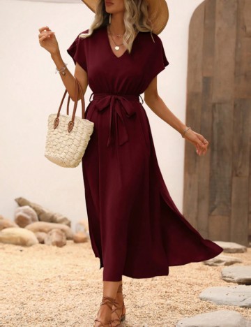 Rochie midi Shein, vișiniu