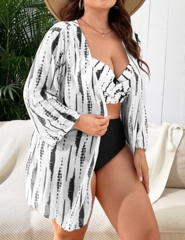 Cardigan de plajă Shein Curve+, mix culori