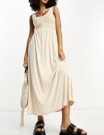 Rochie midi ASOS, bej