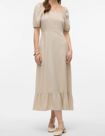 Rochie maxi Vero Moda, bej