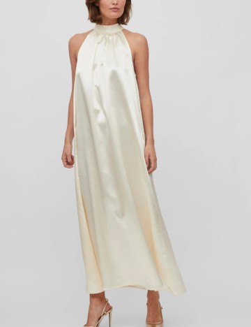 Rochie maxi Vila, crem