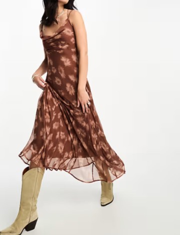 Rochie midi Reclaimed vintage, maro