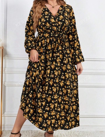 Rochie maxi Shein Curve+, mix culori