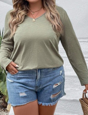 Bluză Shein Curve+, verde