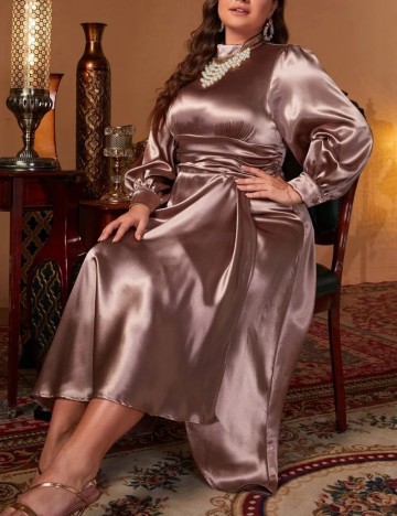 Rochie maxi Shein Curve+, roz