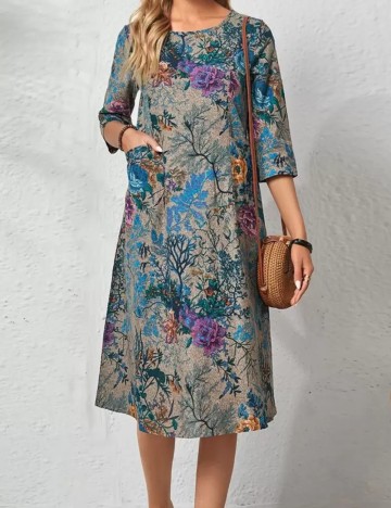 Rochie midi Shein, mix culori