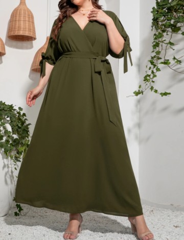 Rochie maxi Shein Curve+, verde