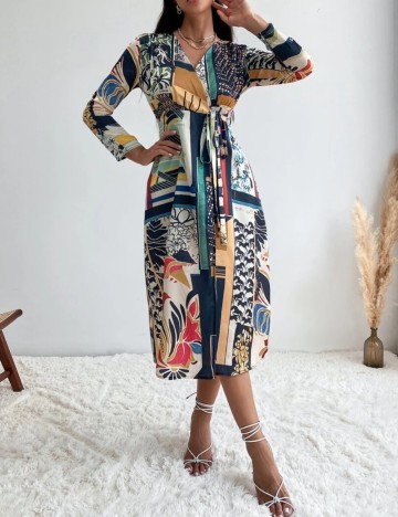 Rochie midi Shein, mix culori