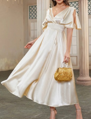 Rochie maxi Shein, crem