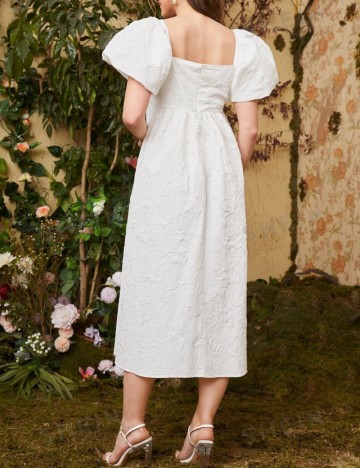 Rochie midi Shein Curve+, alb
