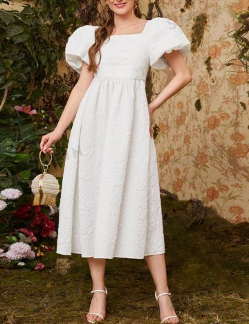 Rochie midi Shein Curve+, alb