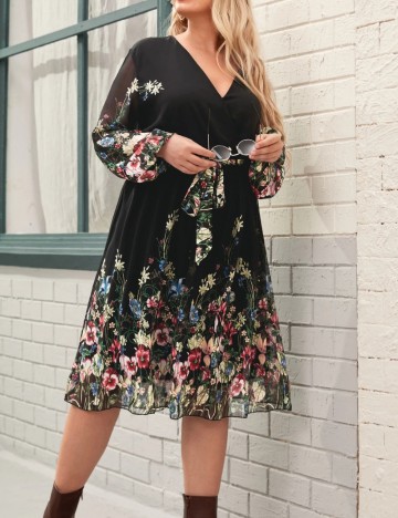 Rochie midi Shein Curve+, negru