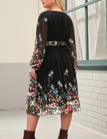 Rochie midi Shein Curve+, negru