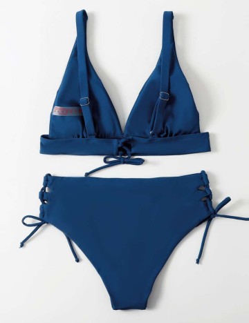 Costum de baie Romwe by Shein, albastru