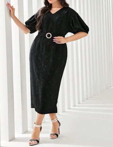 Rochie midi Shein Curve+, negru