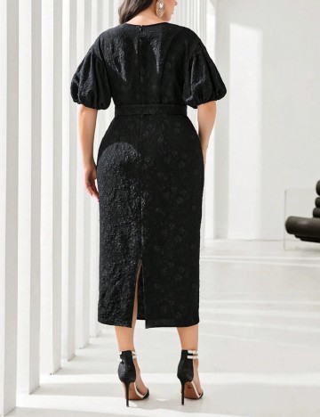 Rochie midi Shein Curve+, negru