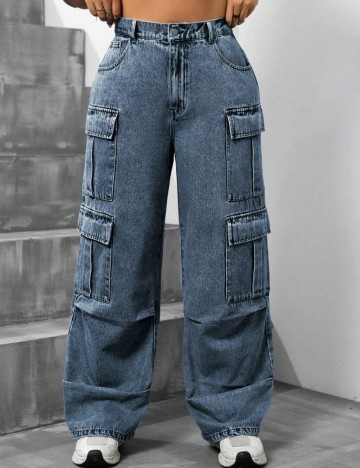 Jeans Shein Curve+, albastru