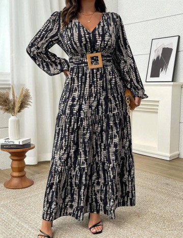Rochie maxi Shein Curve+, mix culori