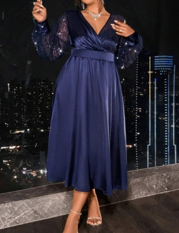 Rochie midi Shein Curve+, albastru