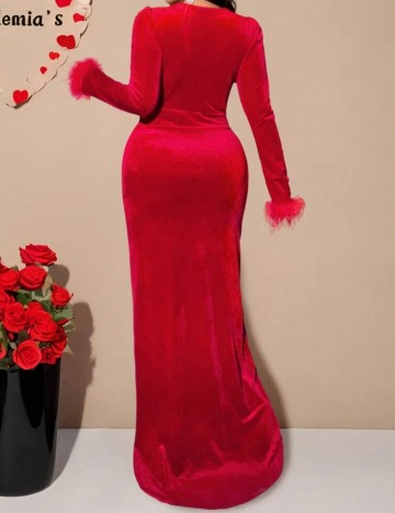 Rochie maxi Shein Curve+, roșu