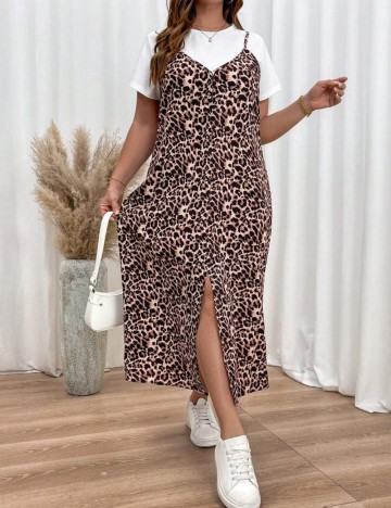 Set rochie și tricou Shein Curve+, mix culori