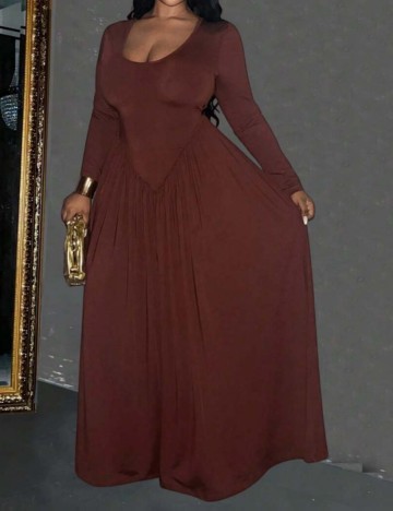 Rochie maxi Shein Curve+, maro