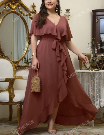 Rochie maxi Shein Curve+, roz