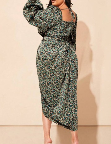 Rochie midi Shein Curve+, mix culori