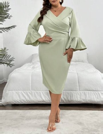 Rochie midi Shein Curve+, verde