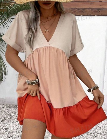 Rochie mini Shein Curve+, mix culori